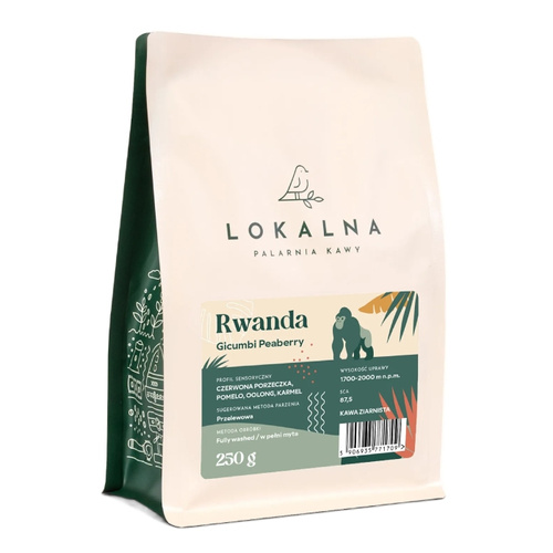 Kawa ziarnista Lokalna Palarnia Kawy Rwanda Gicumbi Peaberry Filtr 250g