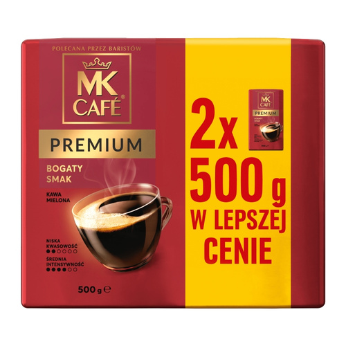 Kawa mielona MK Cafe Premium 2x500g - opinie w konesso.pl