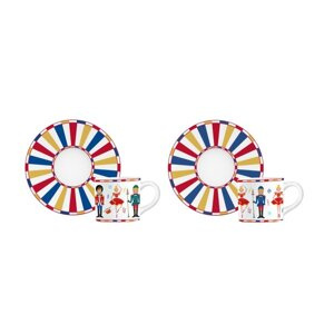 Zestaw 2 filiżanek do espresso ze spodkami Bialetti Nutcracker 80ml - NIEDOSTĘPNY