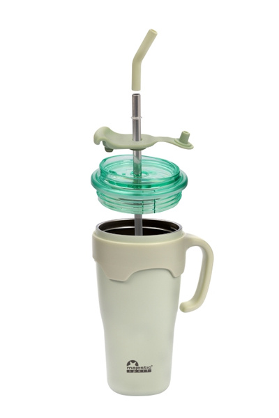 Kubek termiczny ze słomką Majestic Sport Jelly 650ml - Zielony