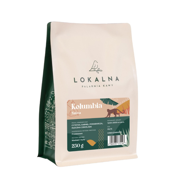 Kawa ziarnista Lokalna Palarnia Kawy Kolumbia Tolima Filtr 250g