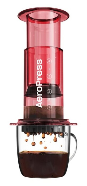 Zaparzacz do kawy AeroPress Clear - Czerwony