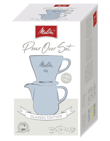 Melitta zestaw Porcelanowy Drip 1X4 + dzbanek 0,6l - Błękitny - NIEDOSTĘPNY