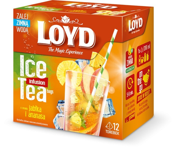 Herbata  Loyd Ice Tea o smaku jabłka z ananasem 12x2,5g