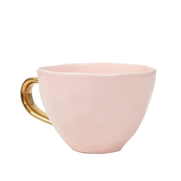 Kubek Homla MALBI 350ml - Różowy ze złotym uchem