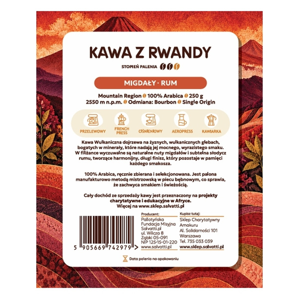 Kawa ziarnista Salvatti Wulkaniczna 250g