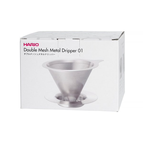 Metalowy Drip Hario V60-01 z podstawką