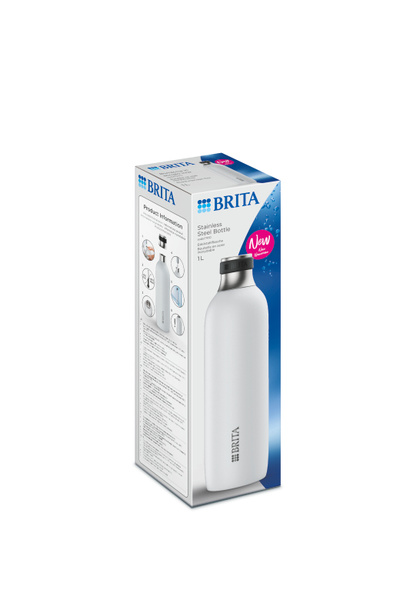 Butelka ze stali nierdzewnej BRITA  sodaTRIO 1l - Biała