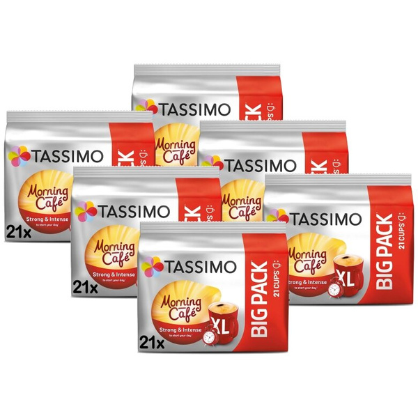 ZESTAW - Kapsułki Tassimo Morning Cafe Strong & Intense XL 6x21 szt.