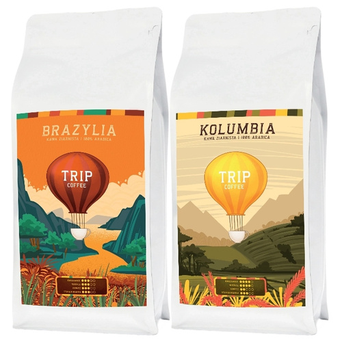 ZESTAW - Kawa ziarnista Trip Coffee Brazylia 1kg + Trip Coffee Kolumbia 1kg