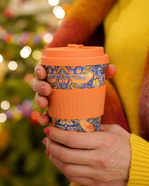 Kubek na wynos Ecoffee Cup William Morris Gallery 400ml - Strawberry Thief 