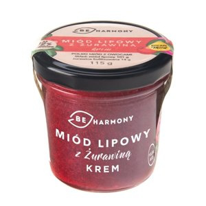 Miód lipowy z żurawiną - krem mocno owocowy BEHARMONY 115g - NIEDOSTĘPNY