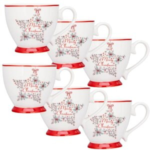 Zestaw świątecznych filiżanek Altom Design Pocałunek pod jemiołą 430 ml - 6 szt.- NIEDOSTĘPNY