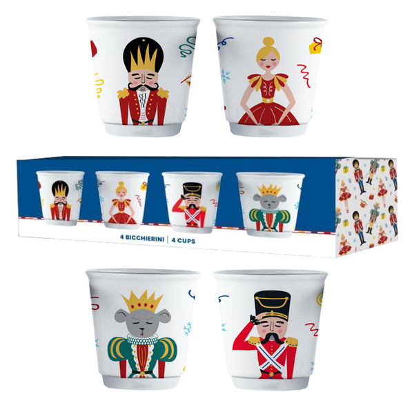 Zestaw 4 filiżanek do espresso Bialetti Nutcracker 60ml – NIEDOSTĘPNY