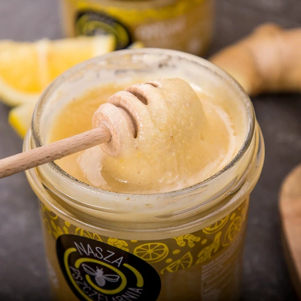 Miód z cytryną i imbirem Nasza Pszczelarnia 190g