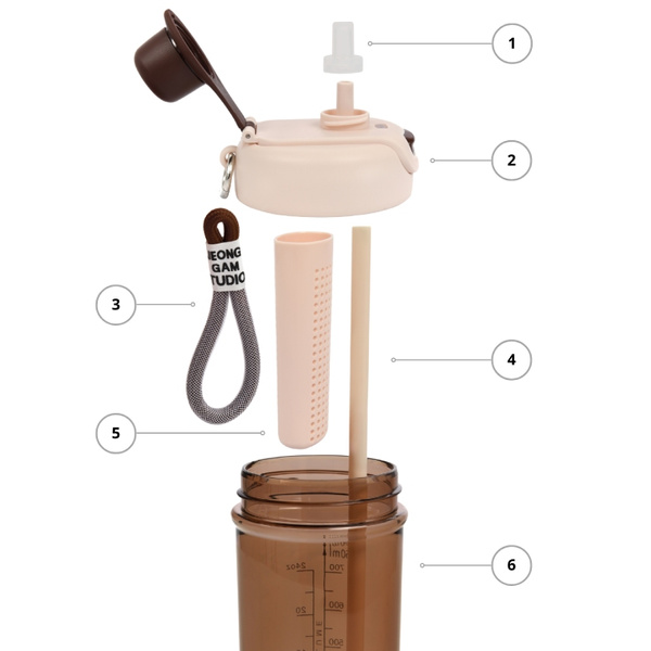 Butelka na wodę Majestic Sport Zoya 950 ml - Kawowa