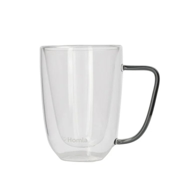 Zestaw szklanek z podwójną ścianką i grafitowym uchem HOMLA CEMBRA 250 ml - 2 szt.