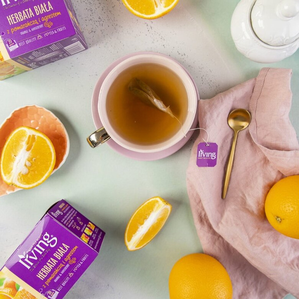 OUTLET - Herbata biała Irving Pomarańcza z agrestem 20x1,5g