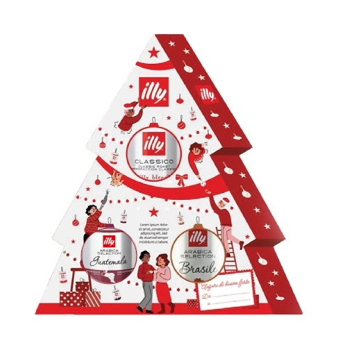 Zestaw świąteczny - Kawa mielona Illy Christmas Tree 3x125g