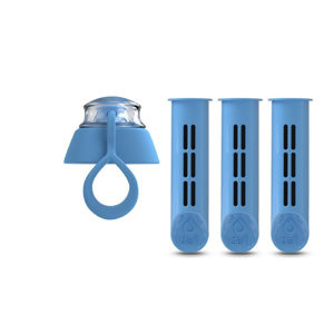 Filtr do butelki DAFI 3 szt. + nakrętka - Niebieski