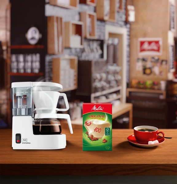 Ekspres przelewowy Melitta Aromaboy 1015-01 - Biały + 250G KAWY GRATIS