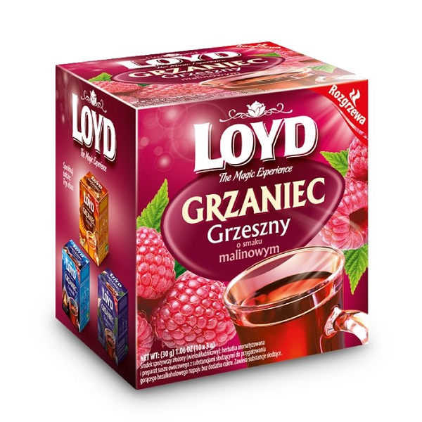 Herbata Loyd Grzaniec Grzeszny o smaku malinowym 10x3g