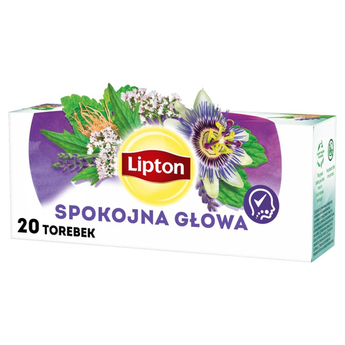 Herbatka ziołowa Lipton z naturalnym aromatem Spokojna Głowa 20x1,3g