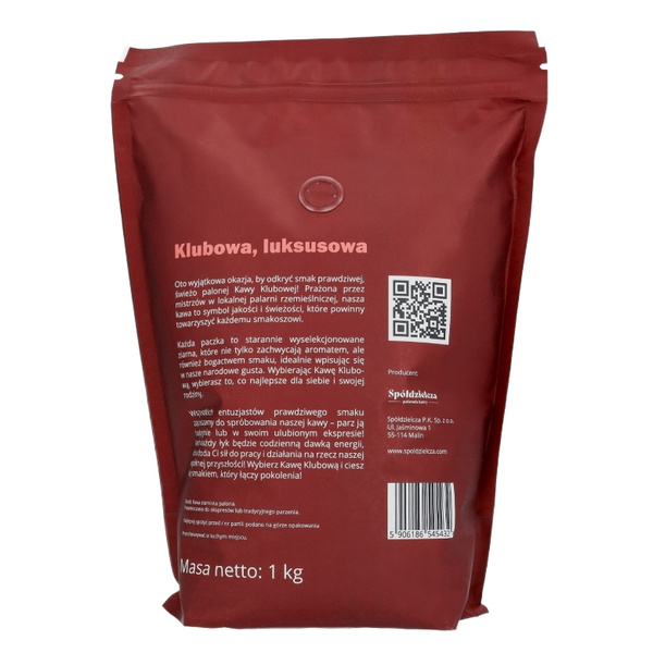 Kawa ziarnista KAWA KLUBOWA Luksusowa 1kg