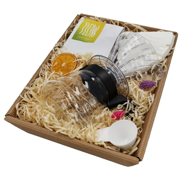 Zestaw prezentowy -  Hario V60 Craft Coffee Maker + Flow Juicy Fruit