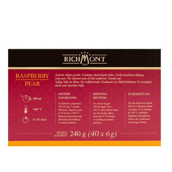 Owocowa herbata Richmont Raspberry Pear - 40x6g