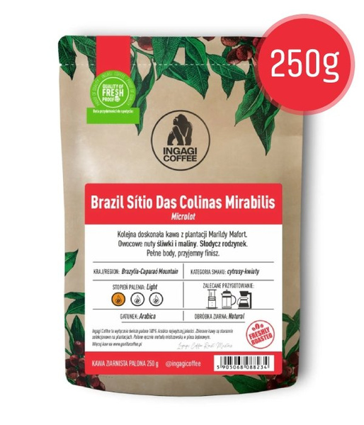 Kawa ziarnista Ingagi Coffee Brazil Sitio Das Colinas Mirabilis 250g – NIEDOSTĘPNY