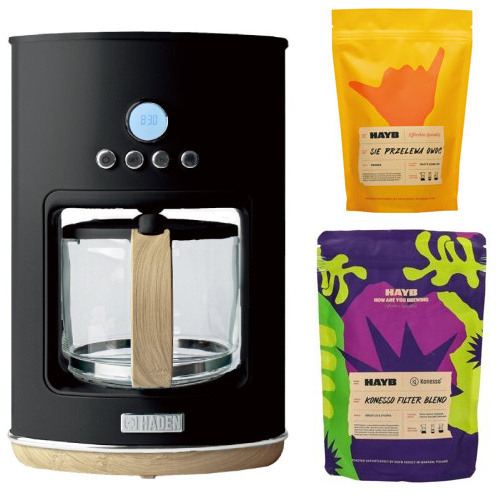 Ekspres do kawy Haden Dorchester - Czarny + GRATIS KAWA 2x250g