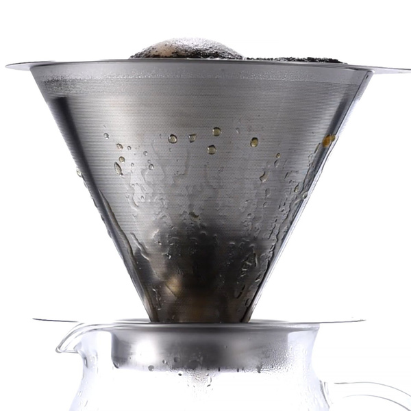 Metalowy Drip Hario V60-01 z podstawką