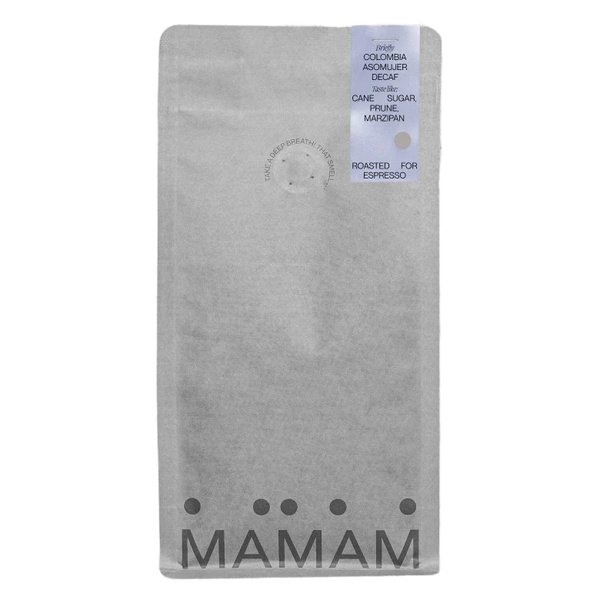 Kawa ziarnista MAMAM Colombia Asomujer Decaf Espresso 1kg - bezkofeinowa