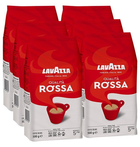 ZESTAW - Kawa ziarnista Lavazza Qualita Rossa 6x500g