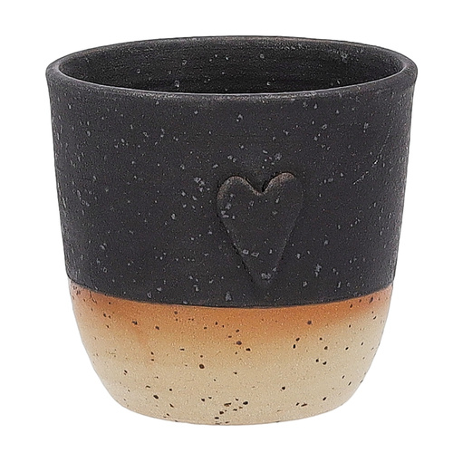 Ceramiczny kubek POTPOTSTUDIO - Heart Czarny 200 ml