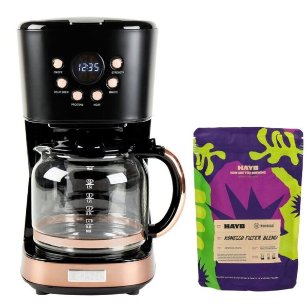 Ekspres do kawy Haden Heritage - Czarny + GRATIS Kawa HAYB Konesso Filter Blend 250g