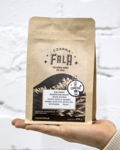 Kawa ziarnista Czarna Fala DECAF Kolumbia Excelso Sugarcane ESPRESSO 1kg- bezkofeinowa - NIEDOSTĘPNY