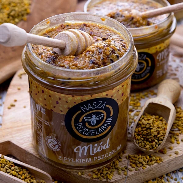 Miód z pyłkiem pszczelim Nasza Pszczelarnia 420g