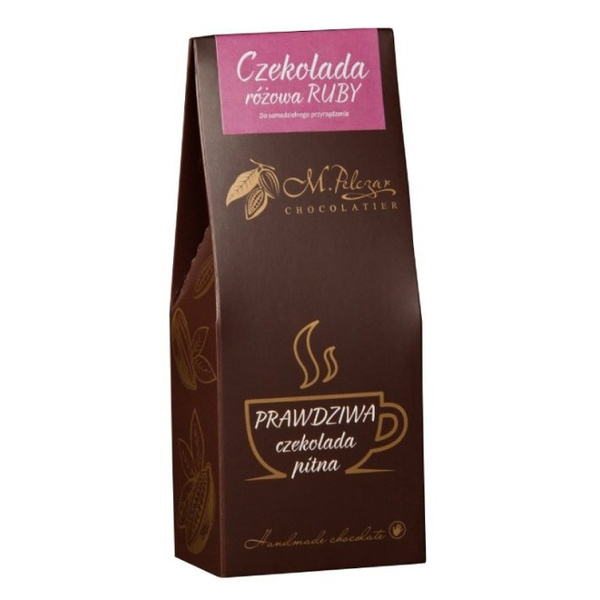 Prawdziwa czekolada pitna M.Pelczar Chocolatier - Różowa - RUBY 200g