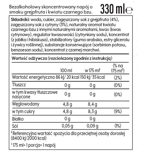 Baza do koktajli SodaStream Crafted Grejpfrut Kwiat Bzu 330 ml – NIEDOSTĘPNY
