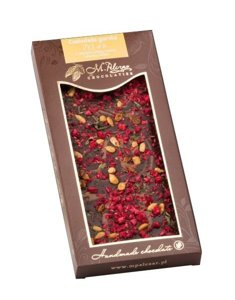 Gorzka czekolada M.Pelczar Chocolatier z miodem, malinami i słonecznikiem 85g - opinie w konesso.pl