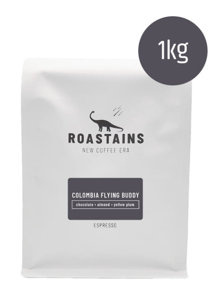 Kawa ziarnista Roastains Kolumbia Flying Buddy ESPRESSO 1kg - opinie w konesso.pl