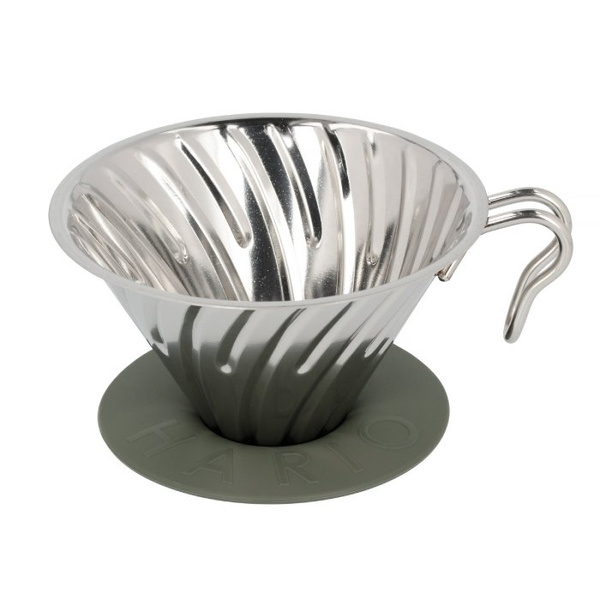 Metalowy Drip Hario Outdoor V60-02 z silikonową podstawką – NIEDOSTĘPNY