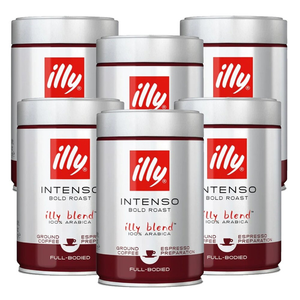 ZESTAW  6x Kawa mielona illy Espresso Black 250g