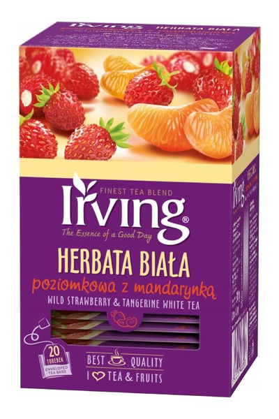 Herbata biała Irving Poziomkowa z mandarynką 20x1,5g