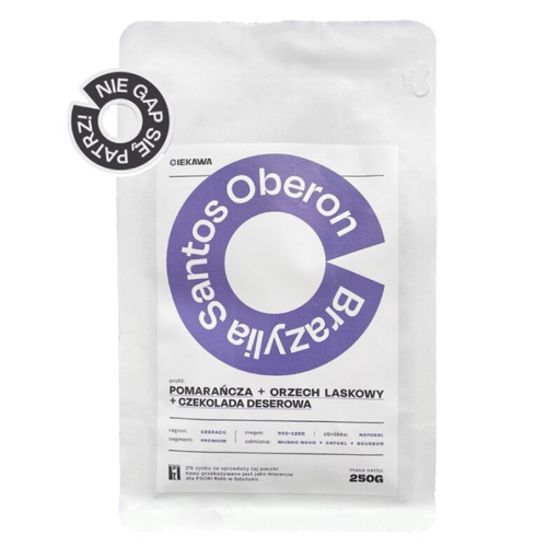 Kawa ziarnista Leń Coffee BRAZYLIA Santos Oberon 250g