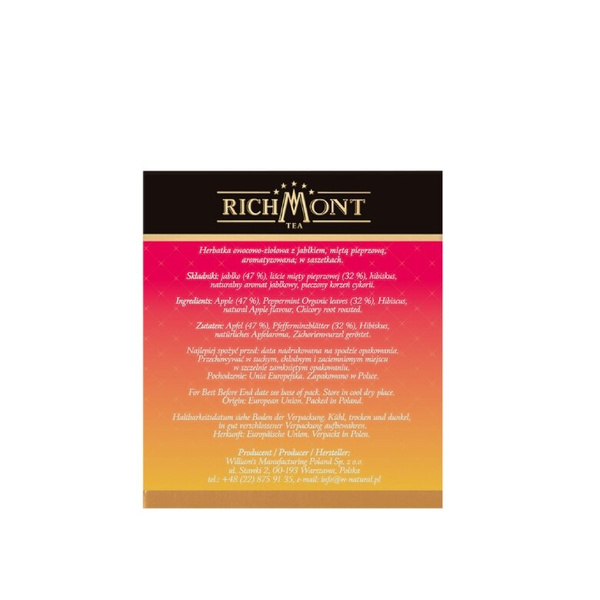 Herbatka owocowo-ziołowa Richmont Apple Mint 40x6g