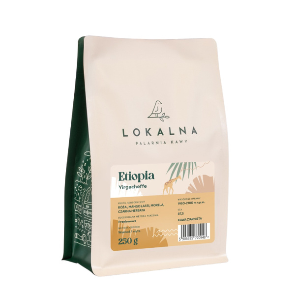Kawa ziarnista Lokalna Palarnia Kawy Etiopia Yirgacheffe Filtr 250g