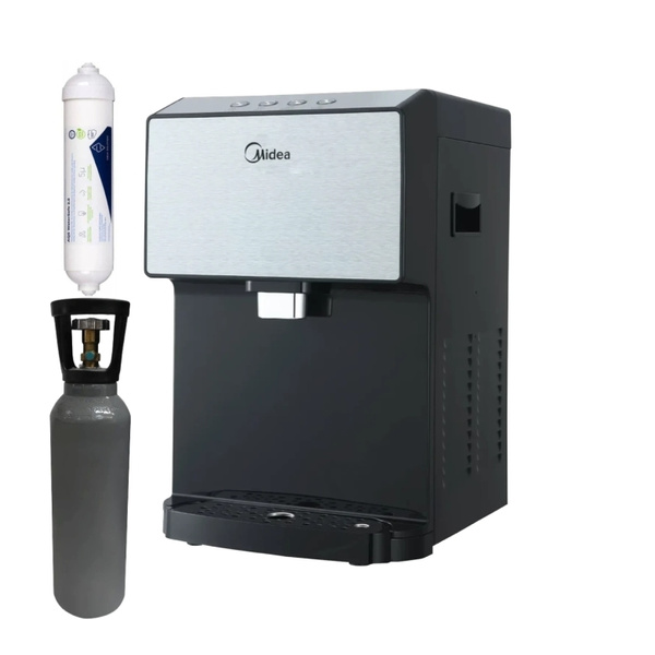 Nablatowy dystrybutor wody gazowanej Midea JS1844T Soda Plus Silver - Srebrny